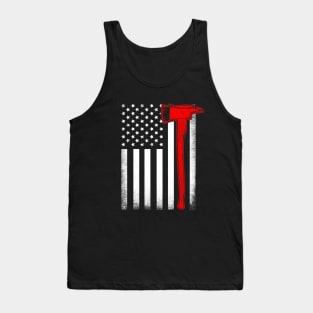 Firefighter American Flag Axe Tank Top